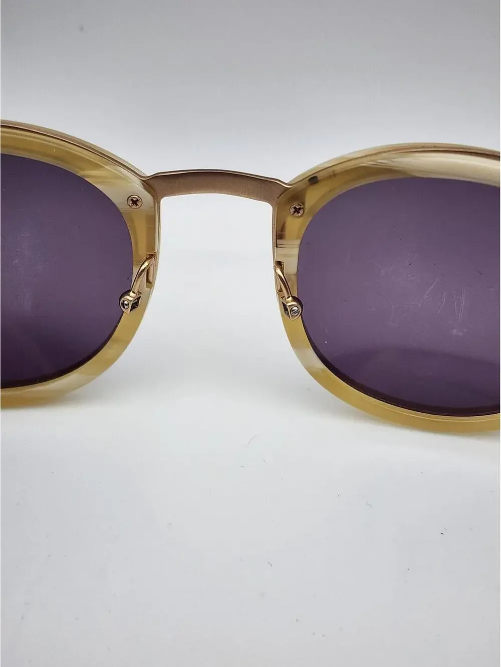 Smoke X Mirrors Shout Cream Frame Sunglasses with Purple Lenses
